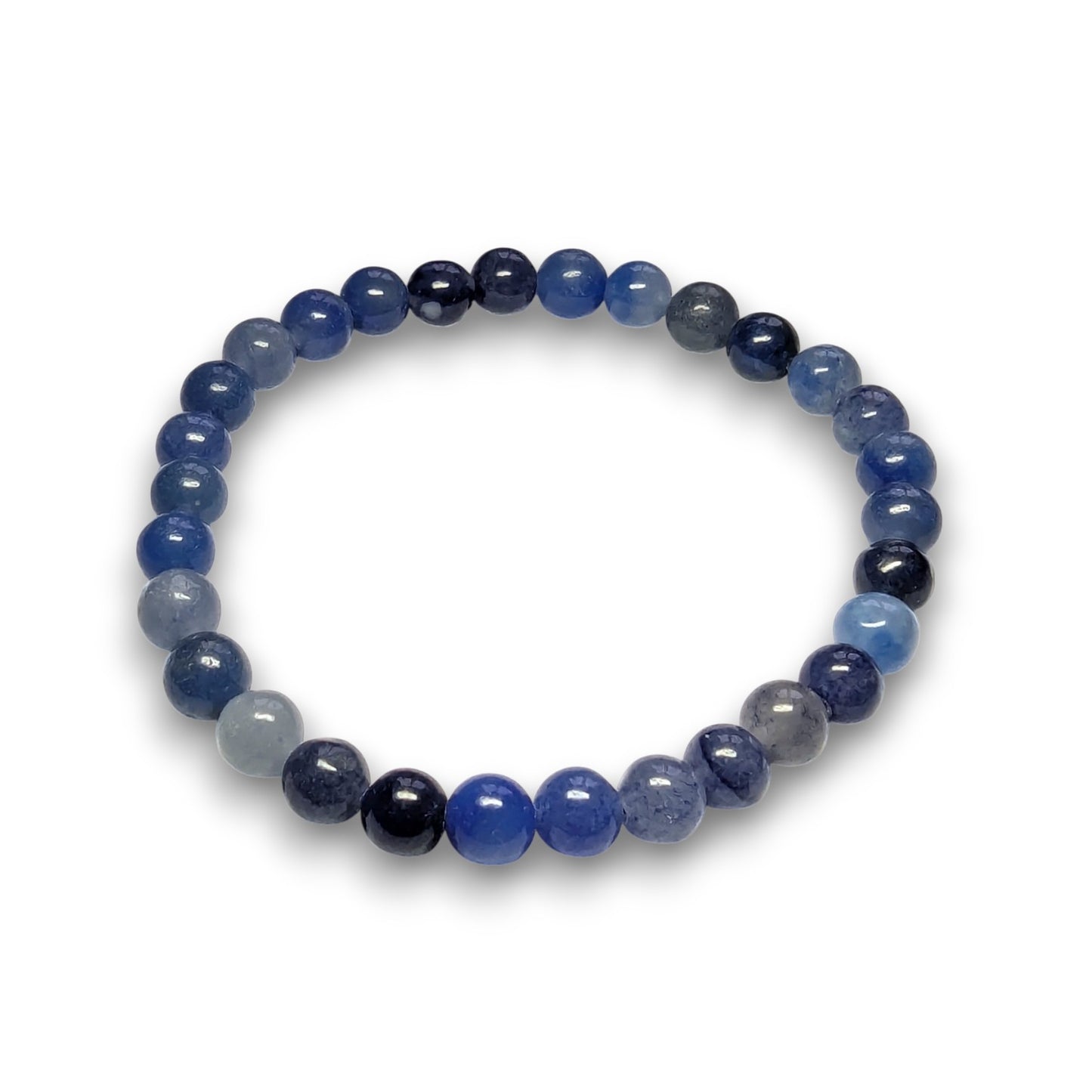 Blue Aventurine 6mm bead bracelet, Medium 18.5cm