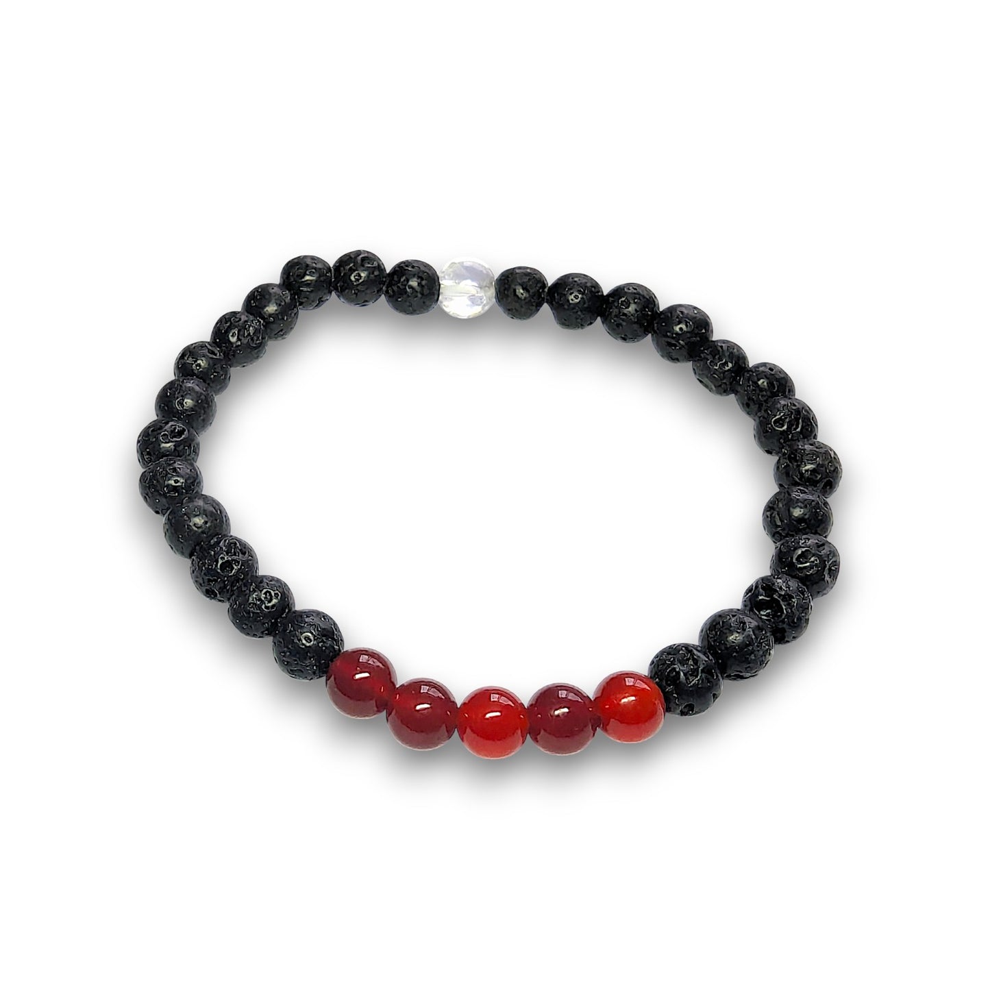 Carnelian crystal infusion bracelet, 6mm beads, Medium 18.5cm