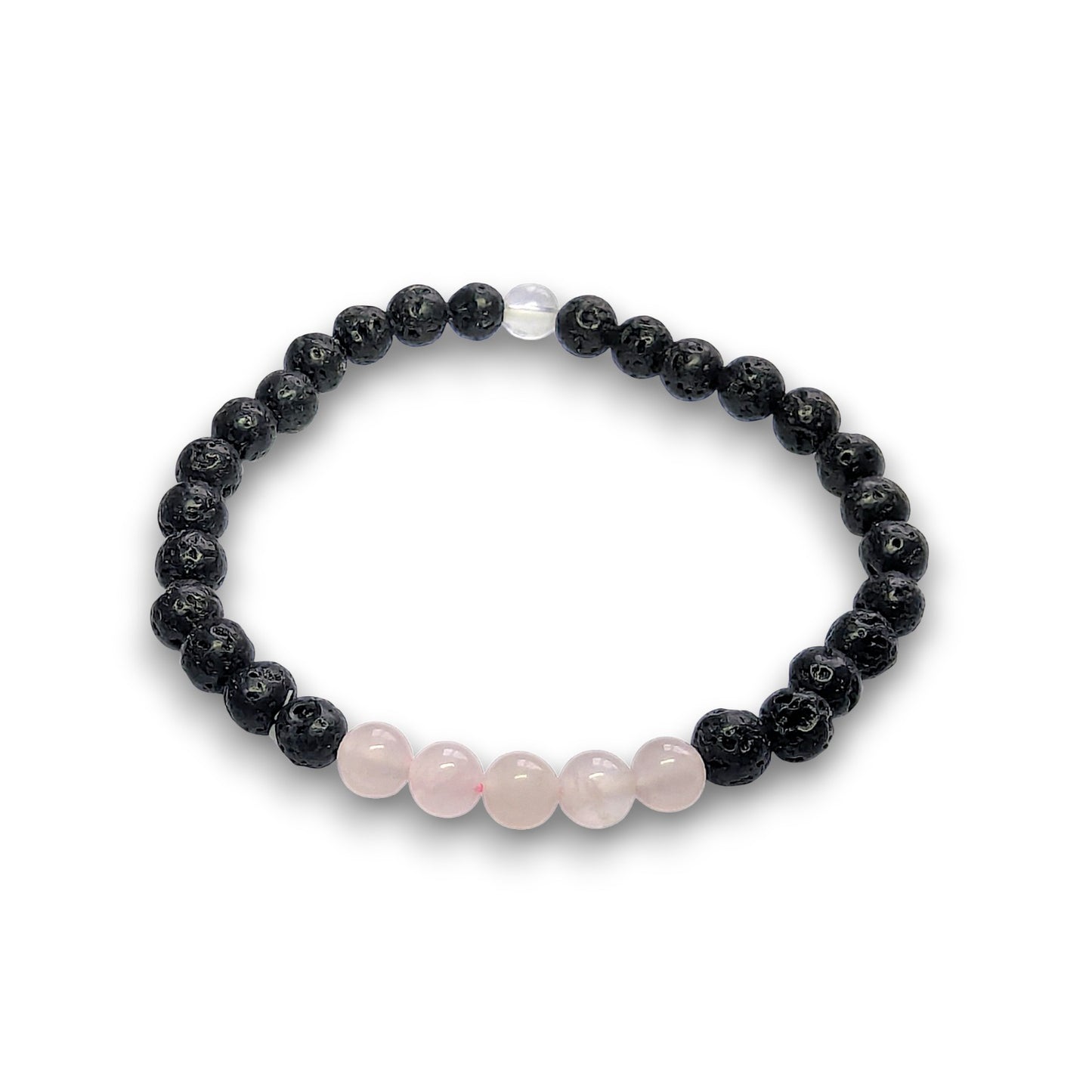 Rose Quartz crystal infusion bracelet, 6mm beads, Medium 18.5cm