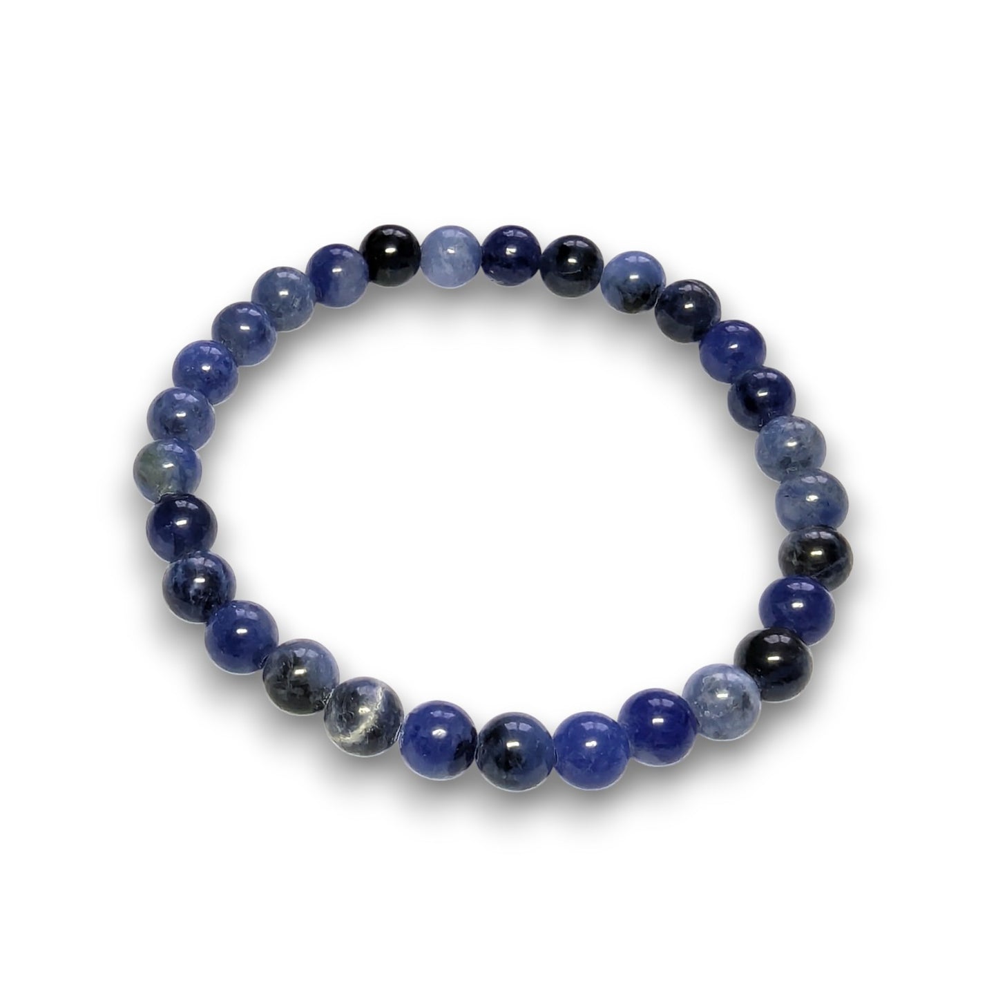Dark Sodalite 6mm bead bracelet, Medium 18.5cm