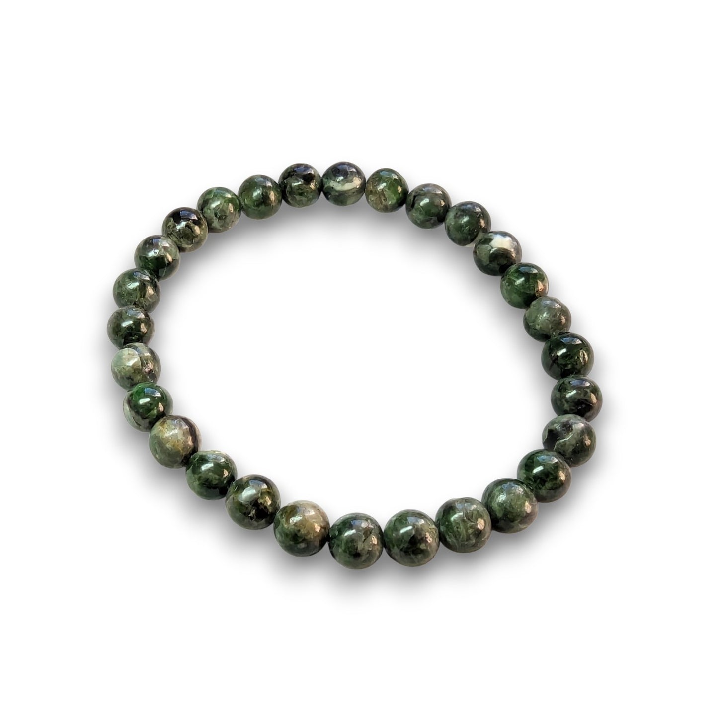 Diopside 6mm bead bracelet, Medium 18.5cm