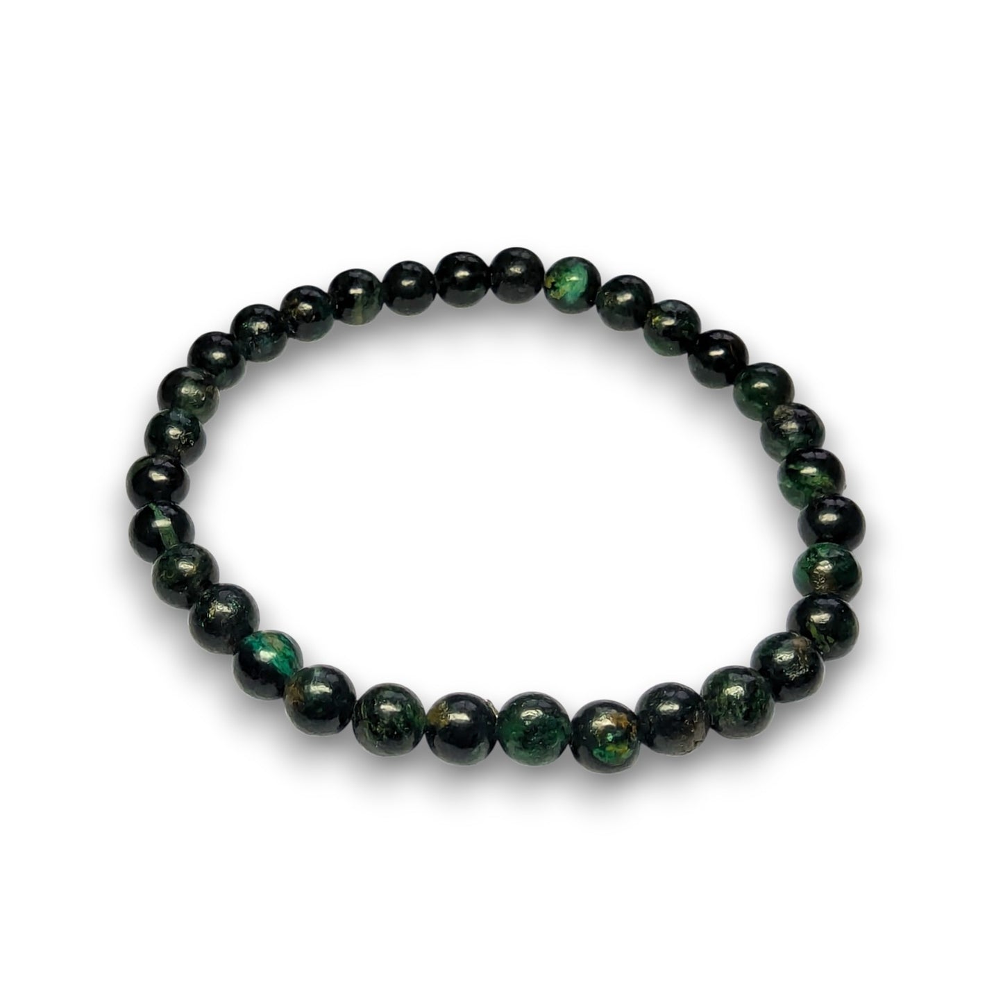Emerald 6mm bead bracelet, Medium 18.5cm