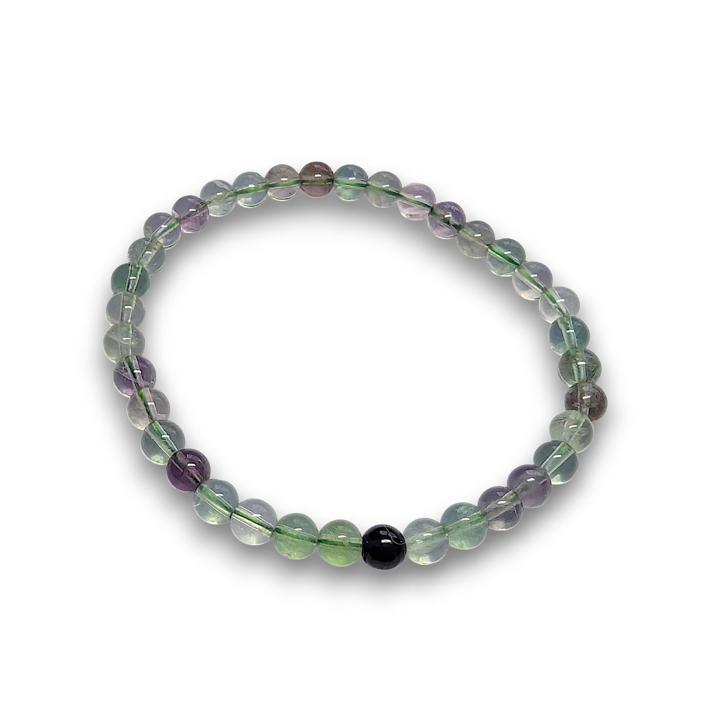 Fluorite 6mm bead bracelet, Large 20.5cm