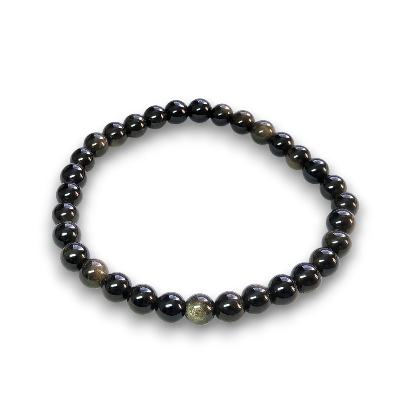 Gold Sheen Obsidian 6mm bead bracelet, Medium 18.5cm