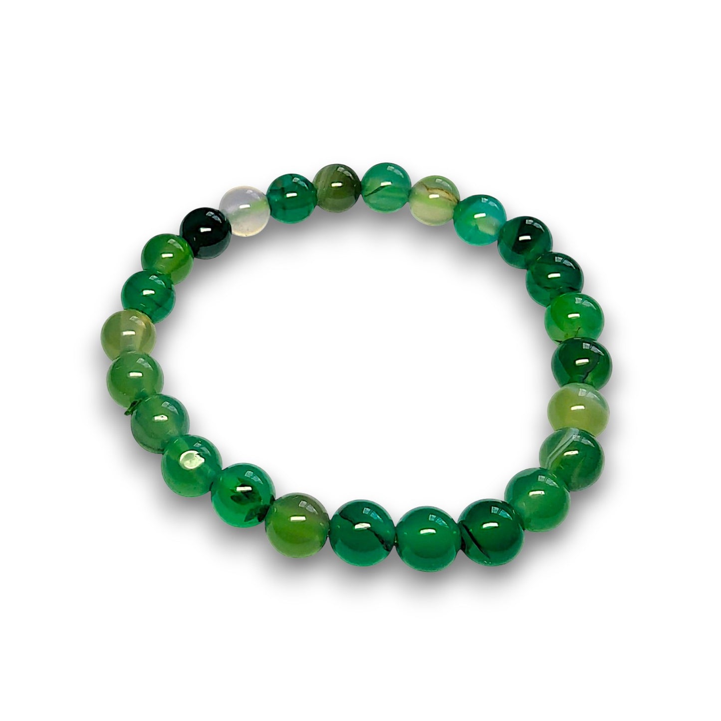 Green Agate 6mm bead bracelet, Small 15cm