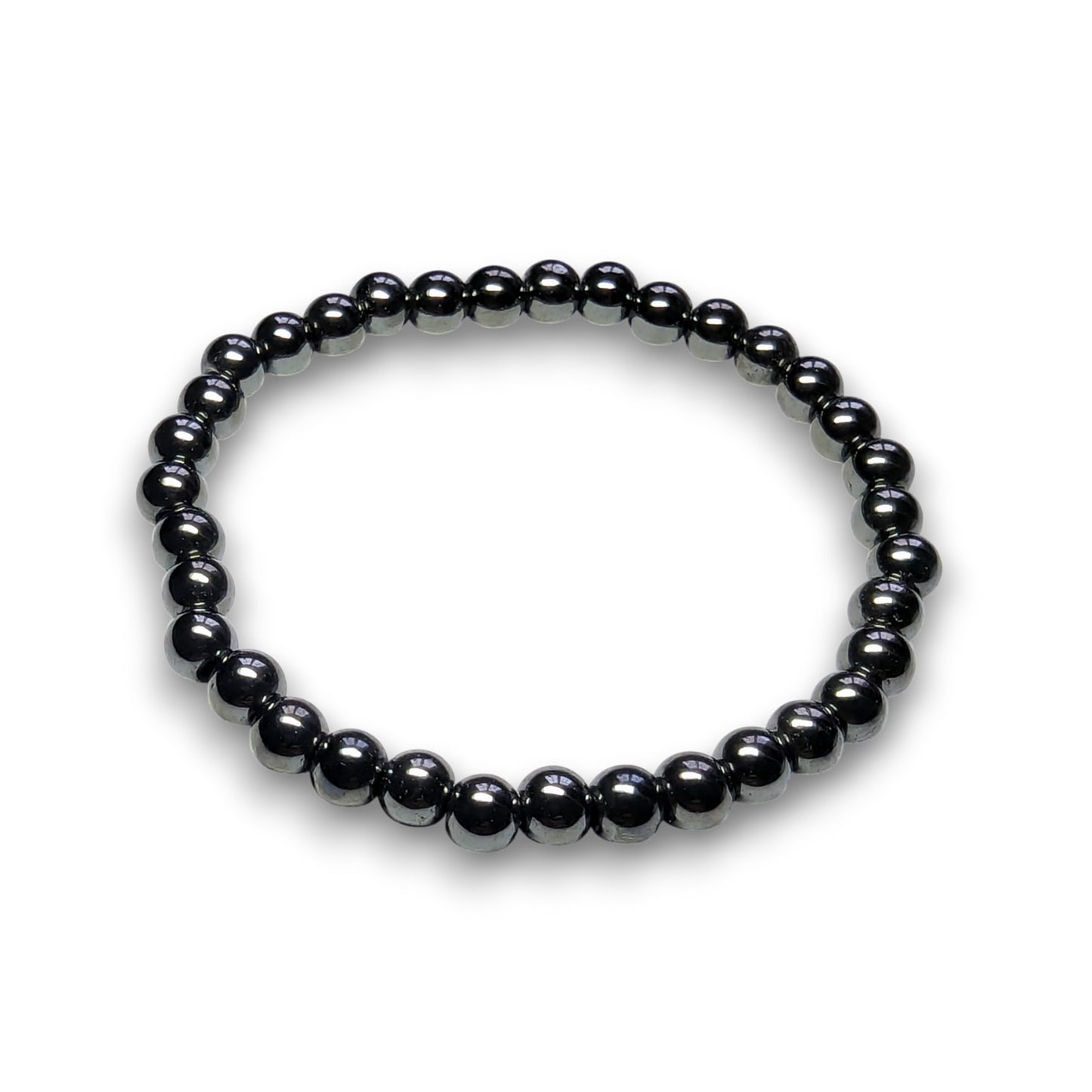 Hematite 6mm bead bracelet, Medium 18.5cm