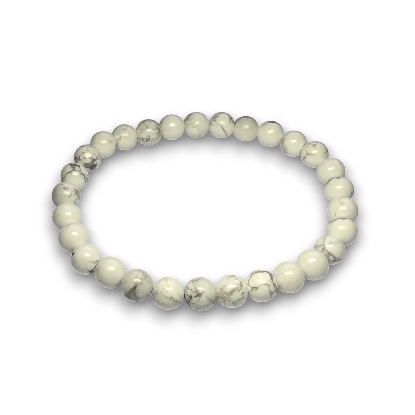 Howlite 6mm bead bracelet, Medium 18.5cm