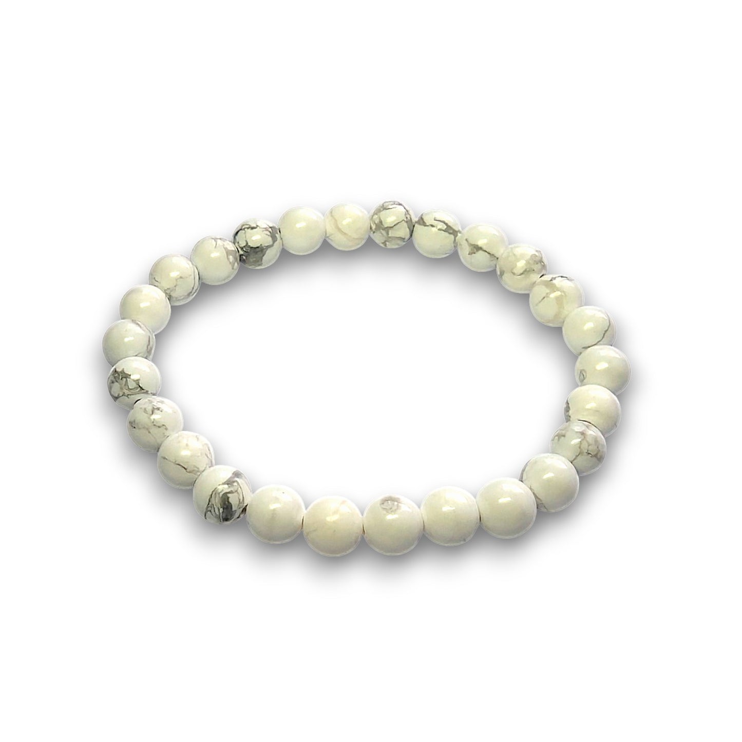 Howlite 6mm bead bracelet, Small 15cm