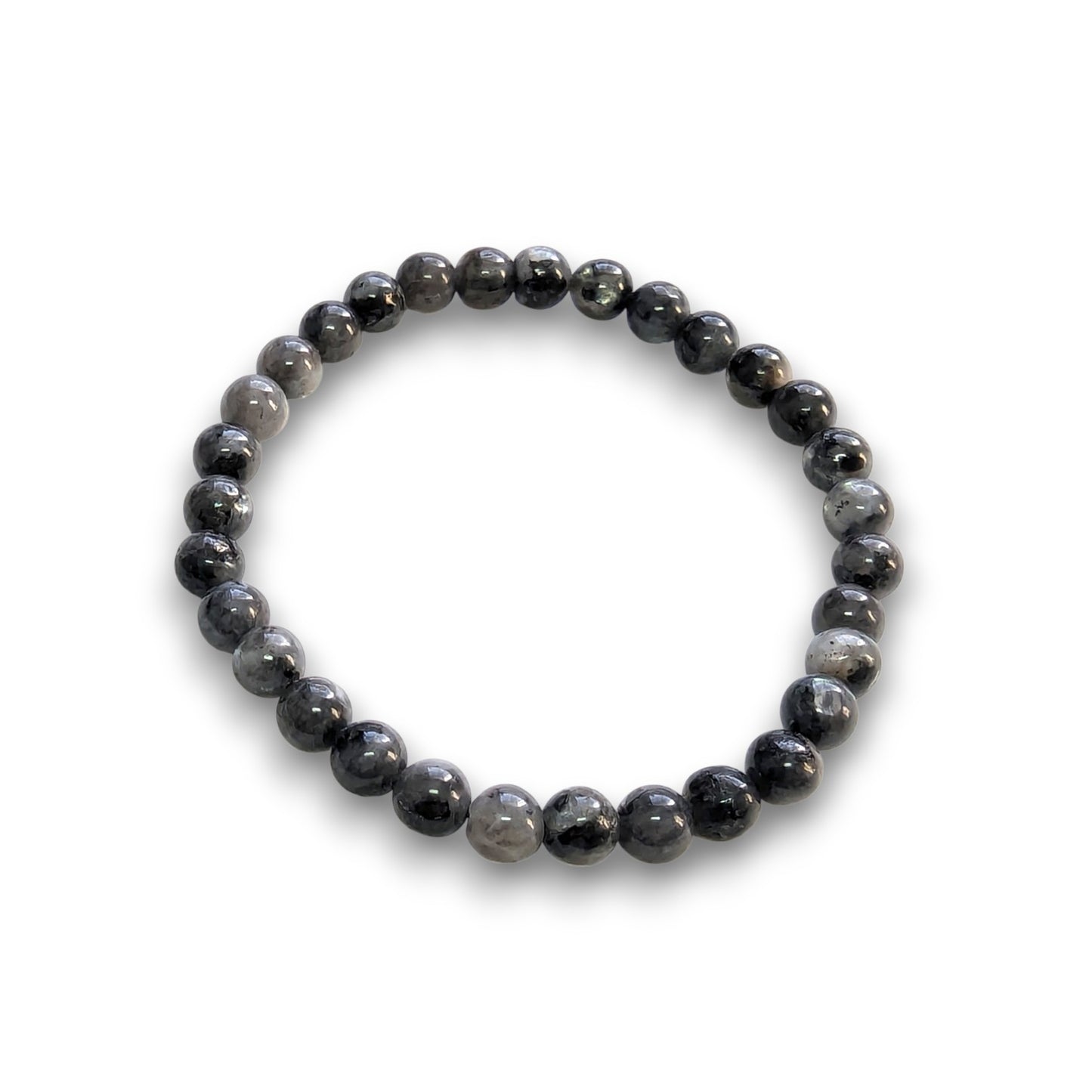 Larvikite 6mm bead bracelet, Medium 18.5cm