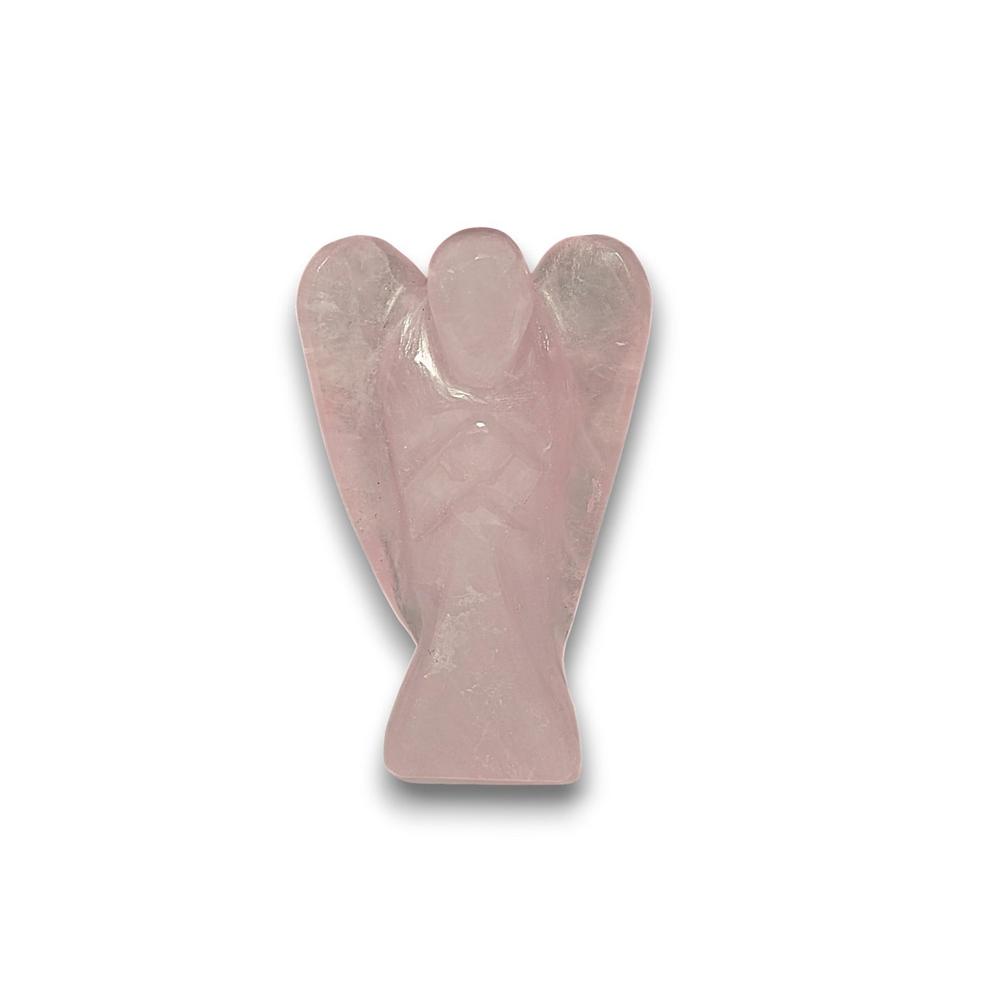 Medium Rose Quartz Angel Carving. Medium 50mm tall hand carved Angel.