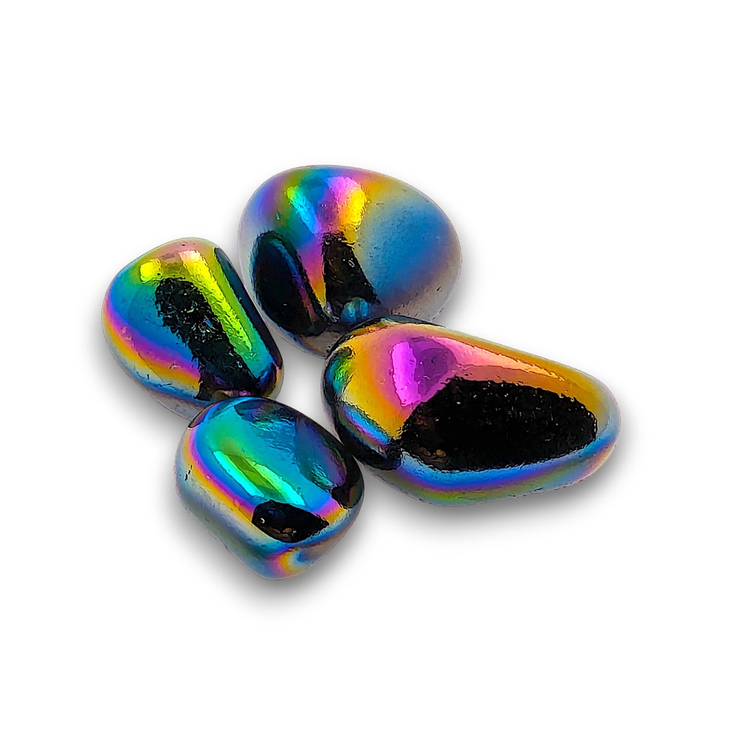 Titanium Aura Tumblestones - 100g bag (Approx 10 - 15 pieces). Titanium Aura tumblestones supplied in 100g bags, typically.