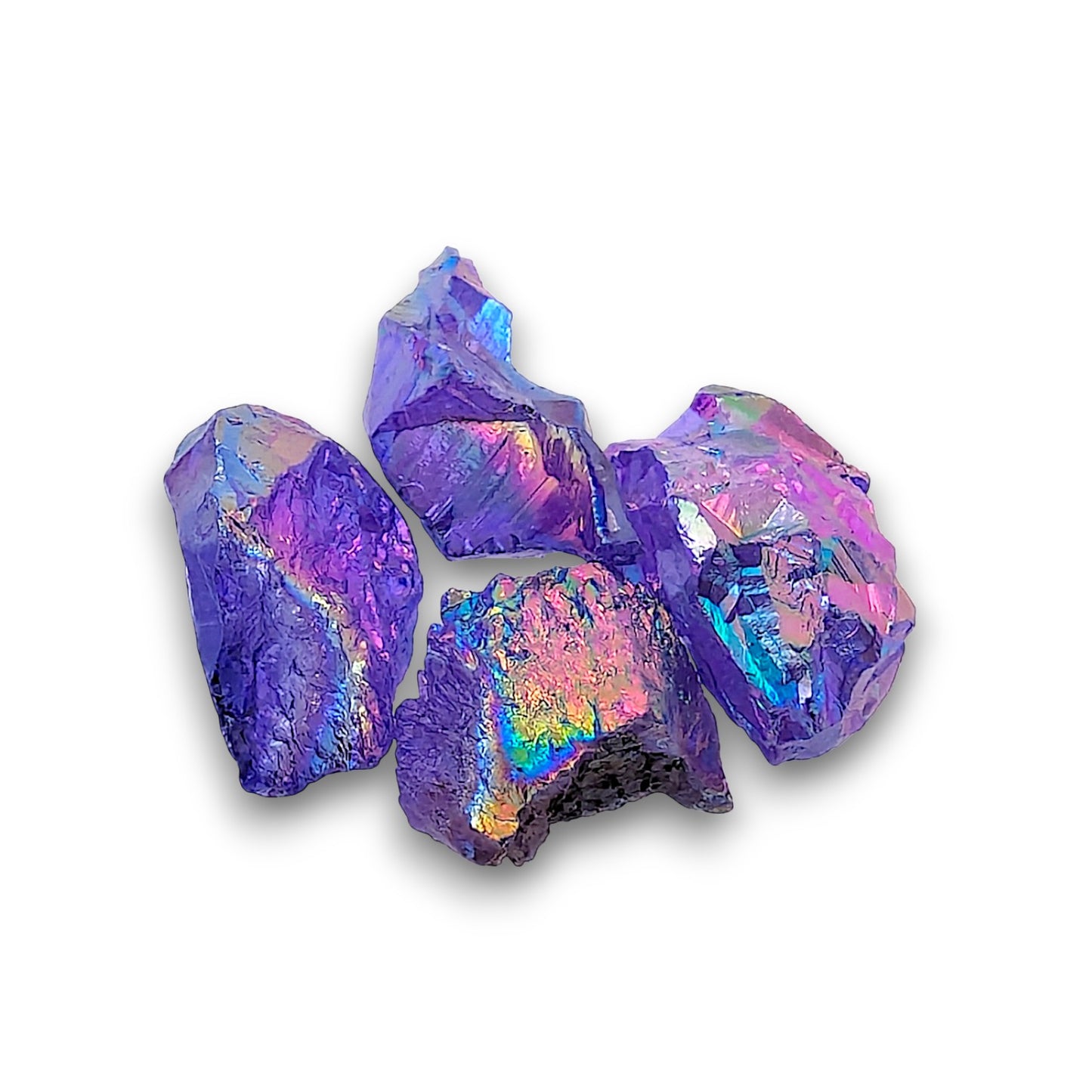 Amethyst Aura Crystals - 100g bag. Amethyst Aura Crystals supplied in 100g bags, typically containing approximately 20-25.