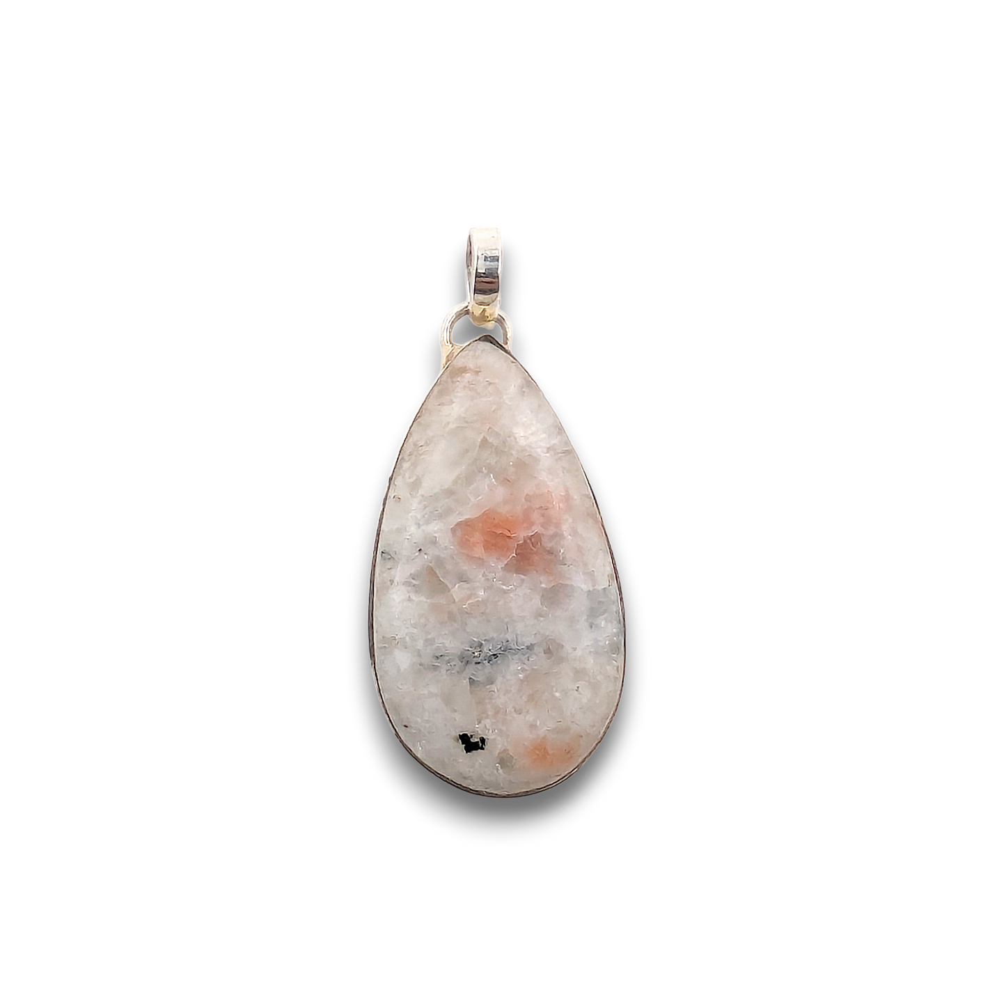 Sunstone Sterling Silver Pendant. 925 sterling silver pendant, approximately 35mm × 20mm.