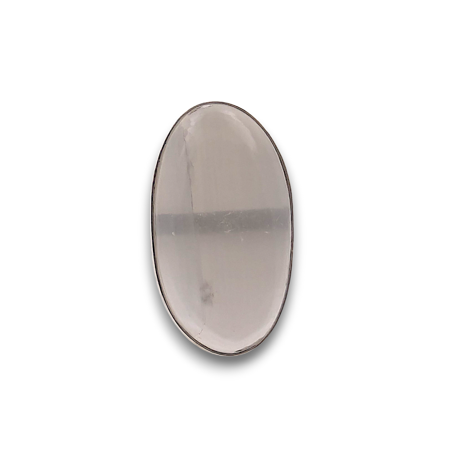 Selenite Sterling Silver Ring. 925 sterling silver ring, approximately 41mm x 23mm. The ring is a size R and weighs 15.3g.