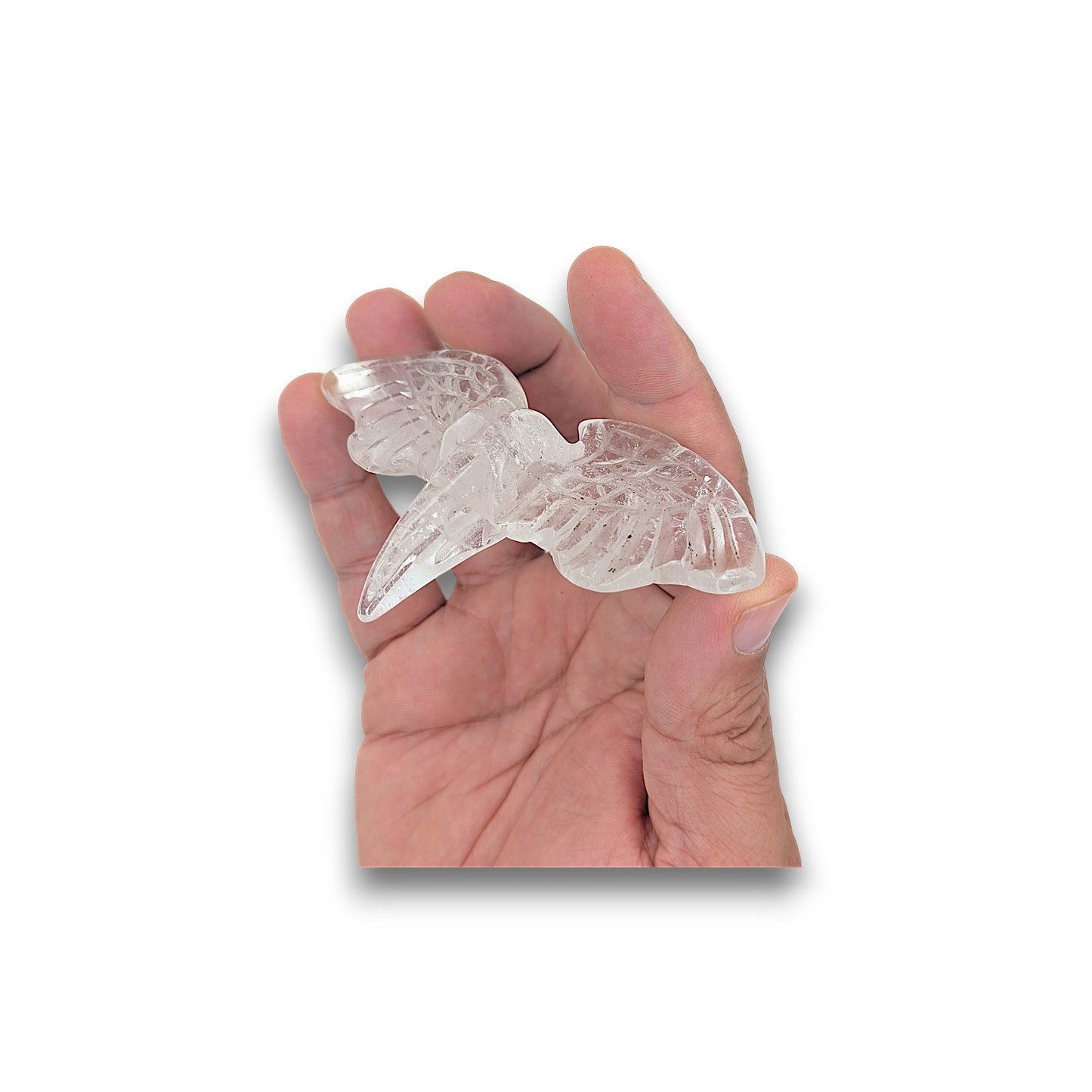 Quartz Raven Winged Skull Carving