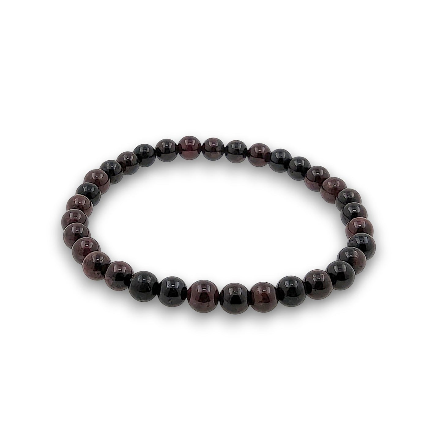 Large Garnet 6mm Bead Bracelet