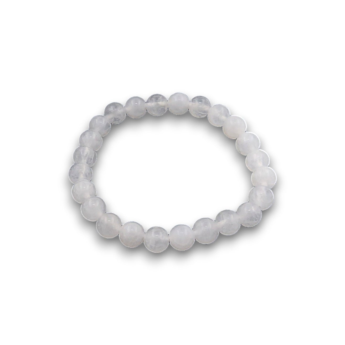 Small Snow Quartz 6mm Bead Bracelet