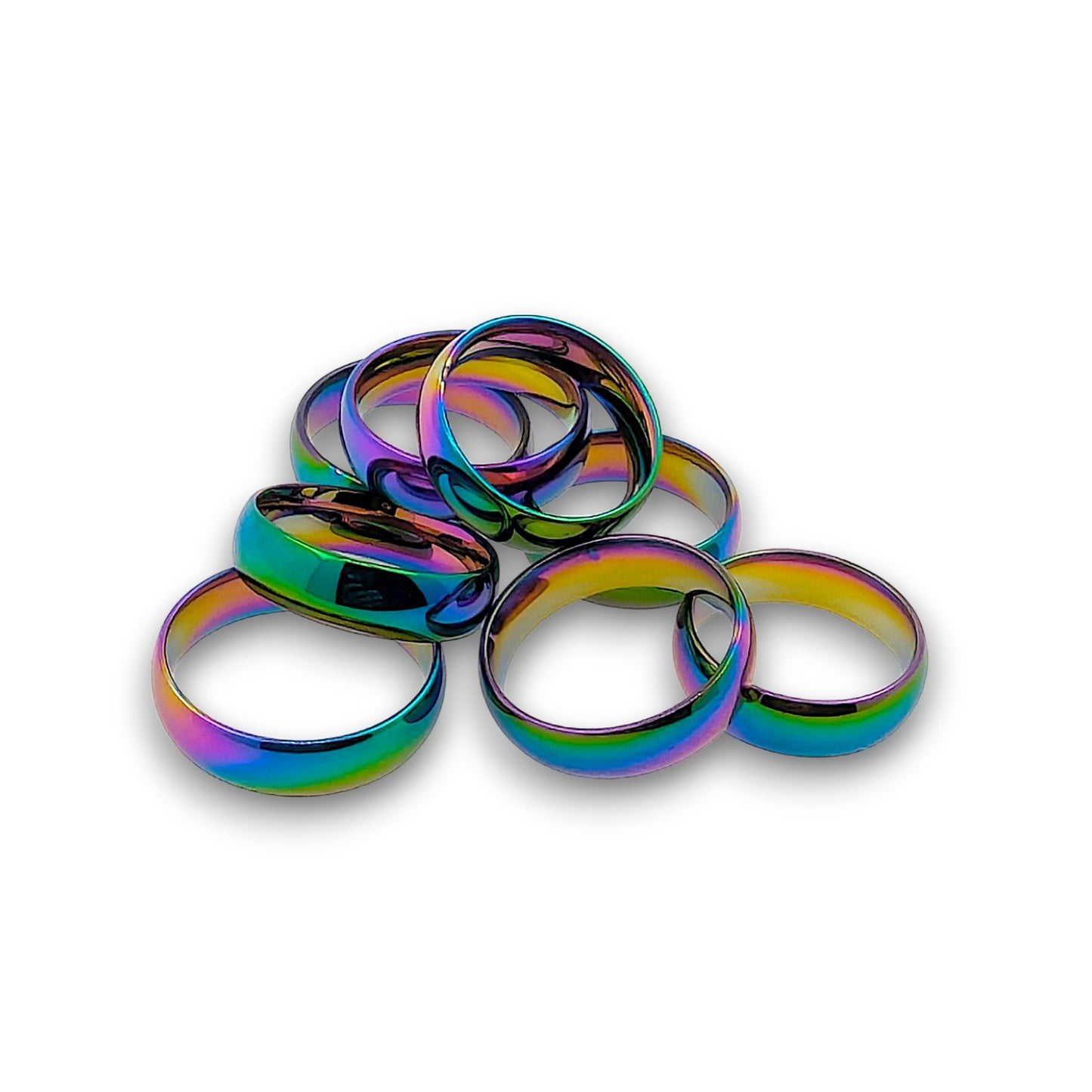 Titanium Hematite Rings Mixed Sizes - Bag of 100
