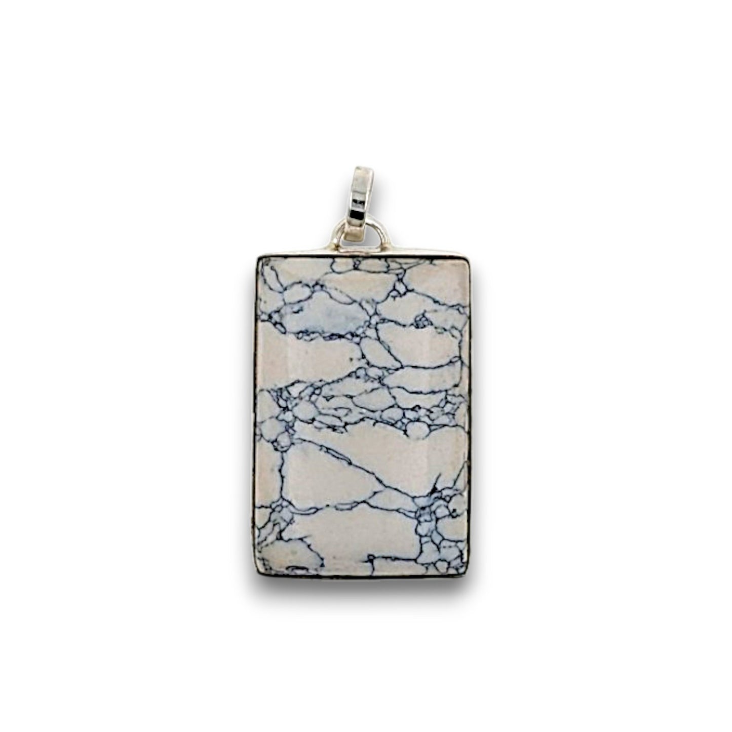 Howlite Sterling Silver Pendant (Unique Piece)