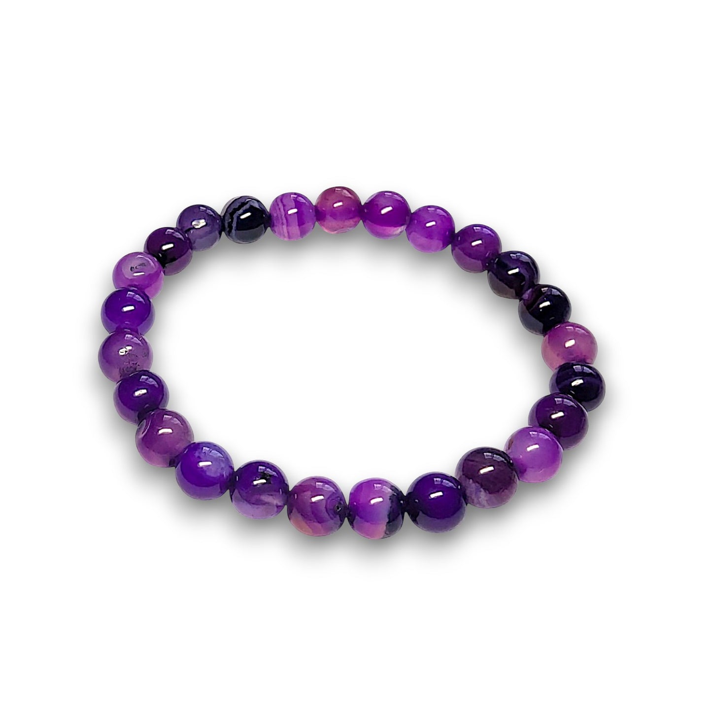 Purple Agate 6mm bead bracelet, Small 15cm