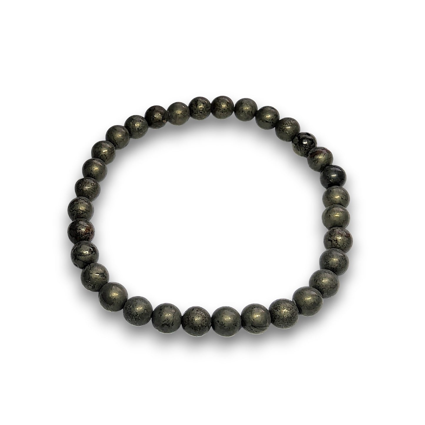Pyrite 6mm bead bracelet, Large 20.5cm