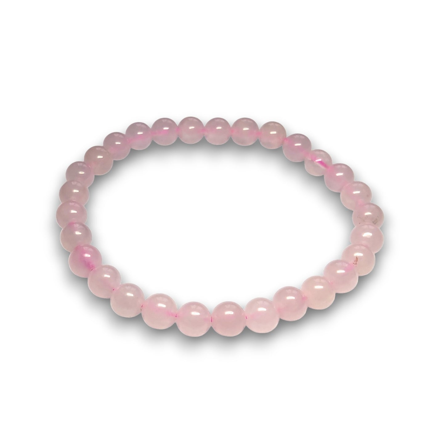 Rose Quartz 6mm bead bracelet, Medium 18.5cm