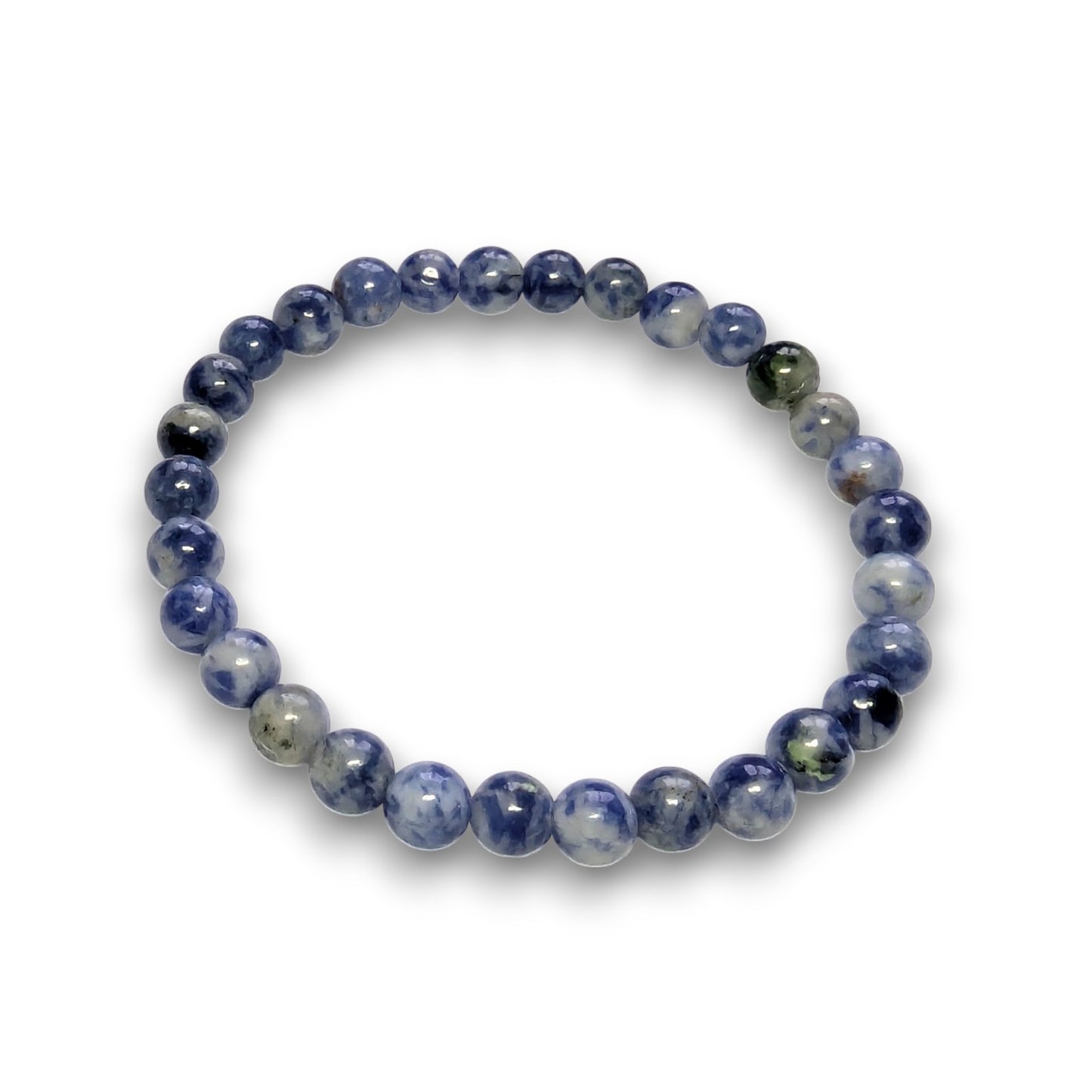 Sodalite Blue Dot 6mm bead bracelet, Medium 18.5cm