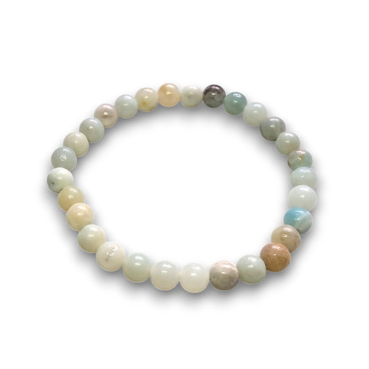 Amazonite Grade 3 6mm bead bracelet, Medium 18.5cm