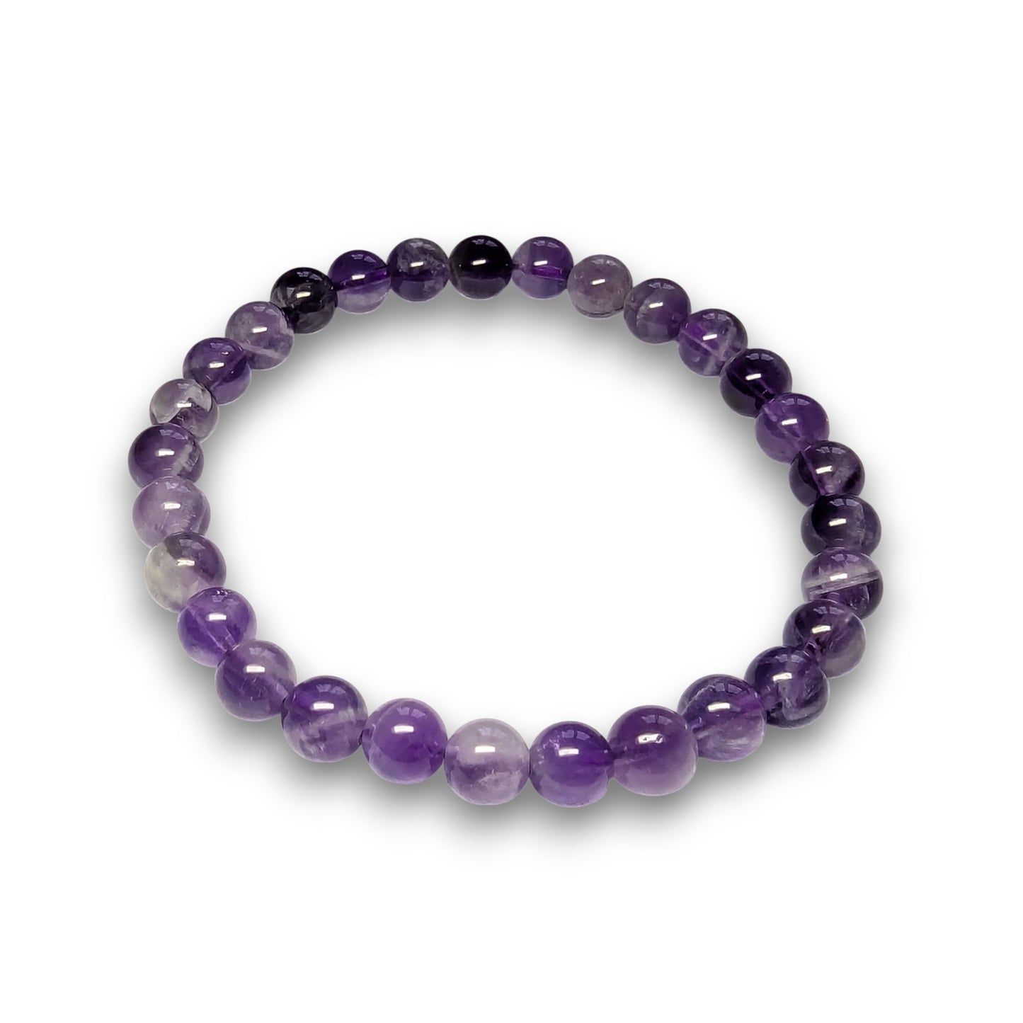 Amethyst 6mm bead bracelet, Medium 18.5cm