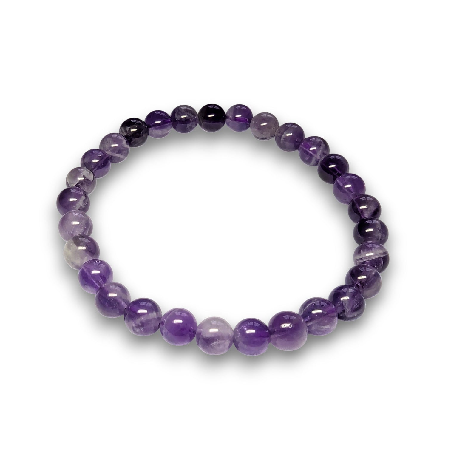 Amethyst 6mm bead bracelet, Medium 18.5cm