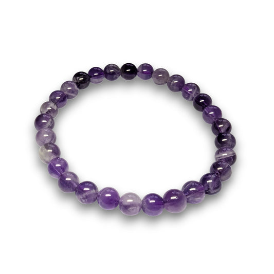 Amethyst 6mm bead bracelet, Medium 18.5cm