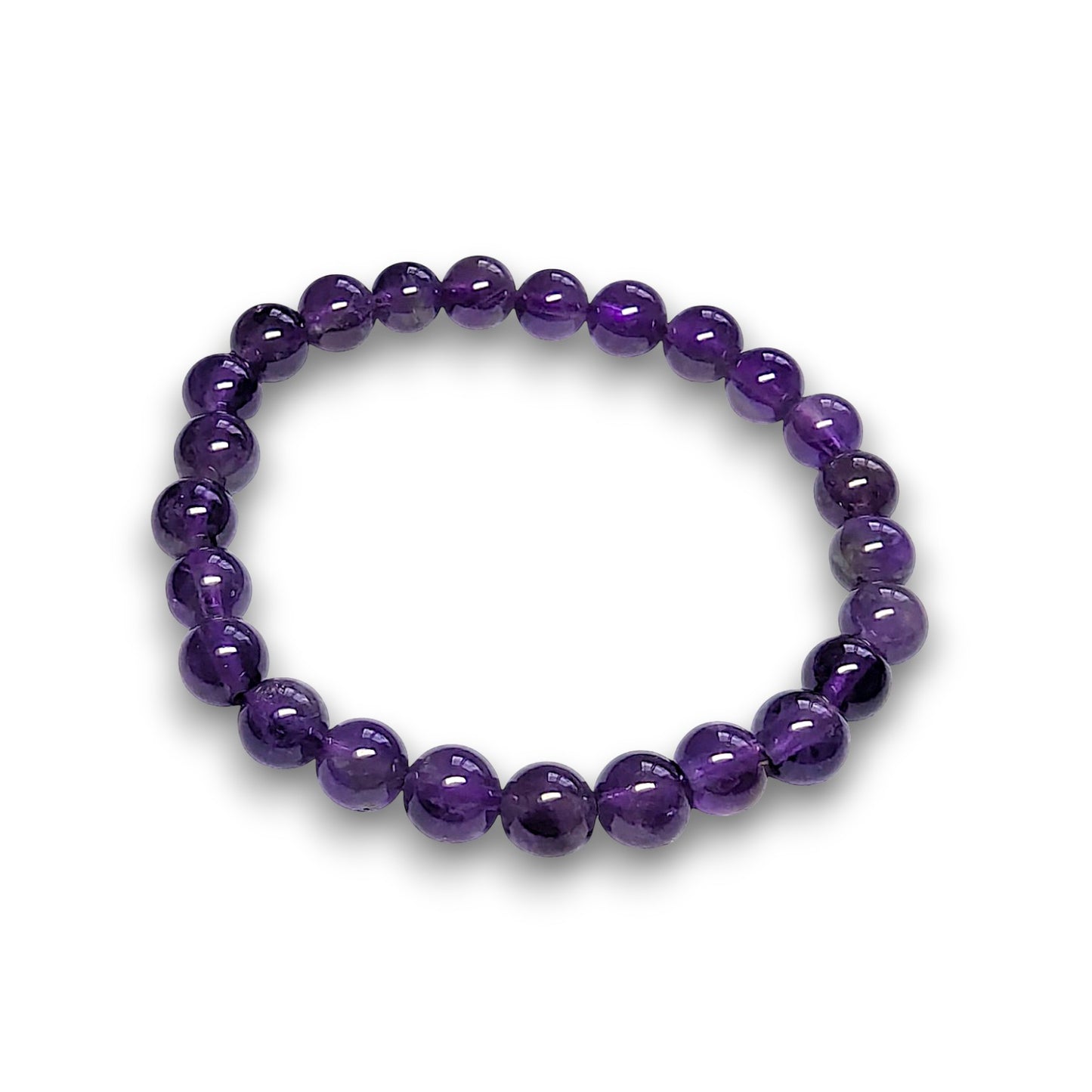 Amethyst Grade 2 6mm bead bracelet, Small 15cm