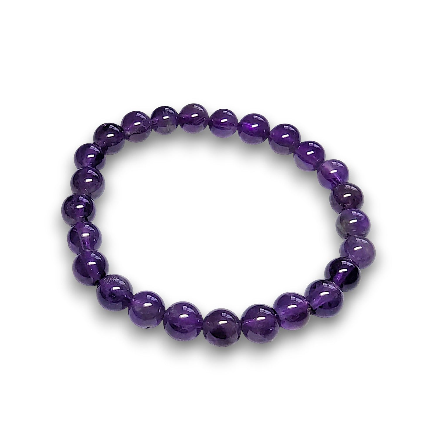 Amethyst Grade 2 6mm bead bracelet, Small 15cm