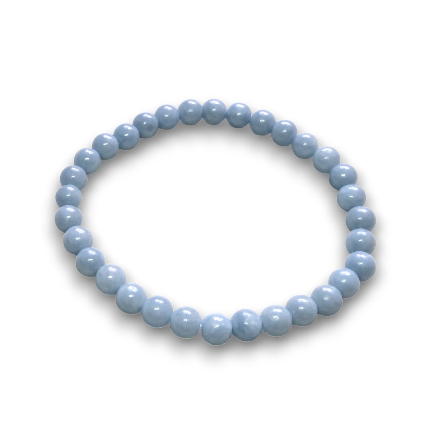 Angelite 6mm bead bracelet, Medium 18.5cm