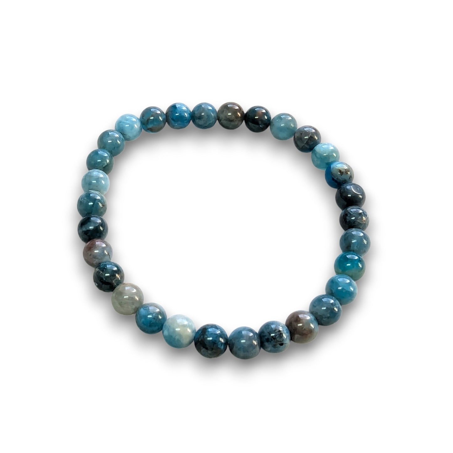 Apatite Grade3 6mm bead bracelet, Medium 18.5cm