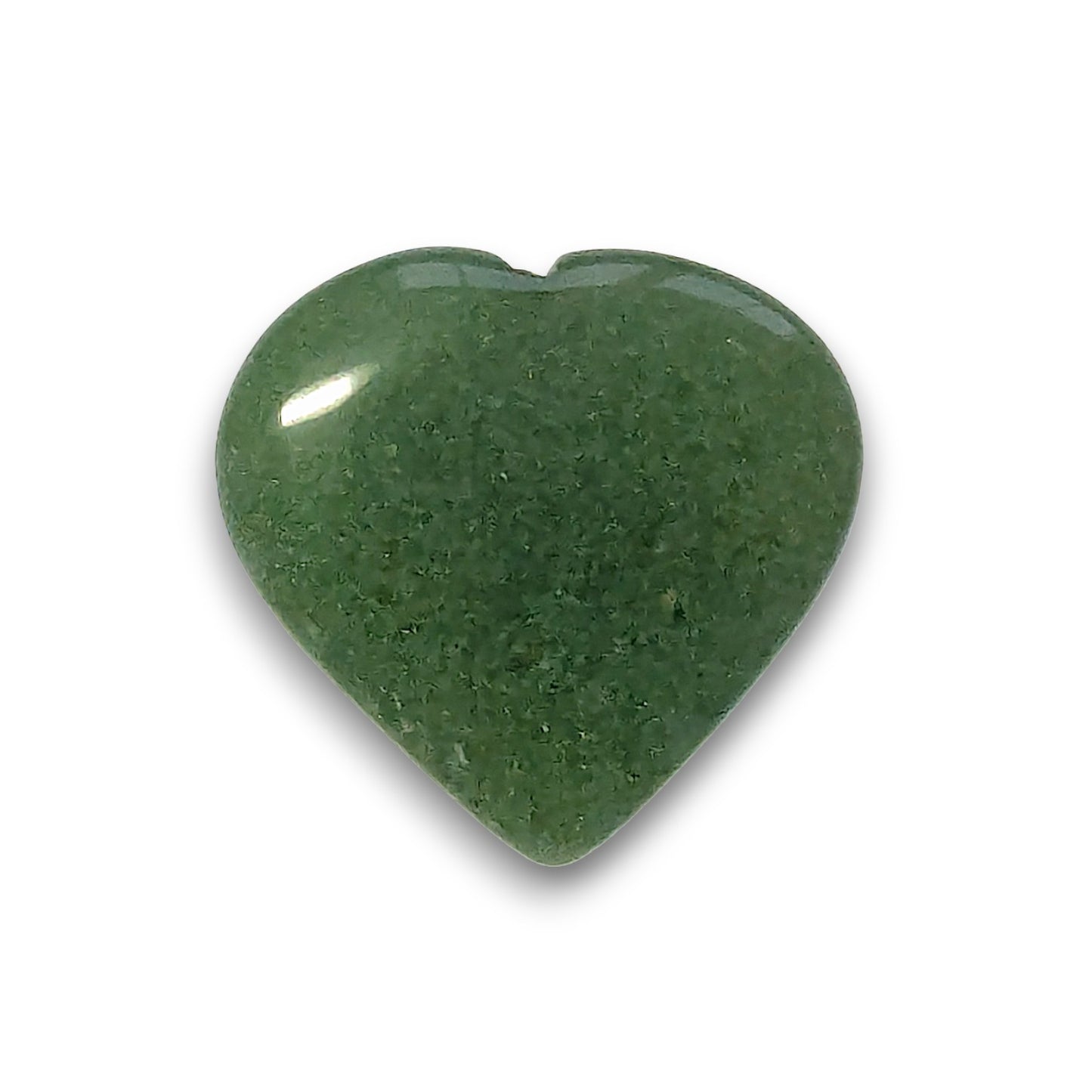 Medium Aventurine Heart Carving. Approximately 30mm tall, 32mm wide and 6mm deep.
