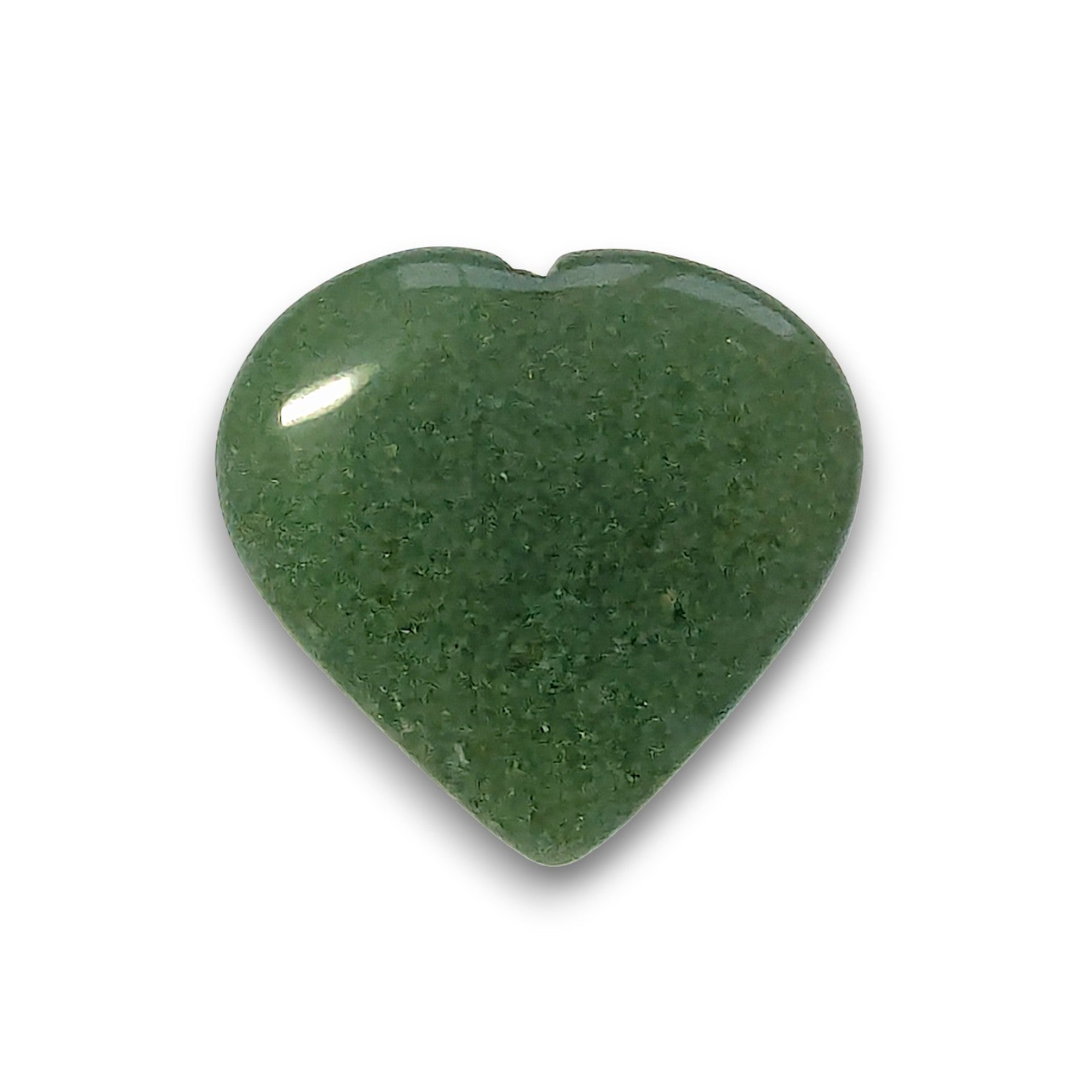 Medium Aventurine Heart Carving. Approximately 30mm tall, 32mm wide and 6mm deep.