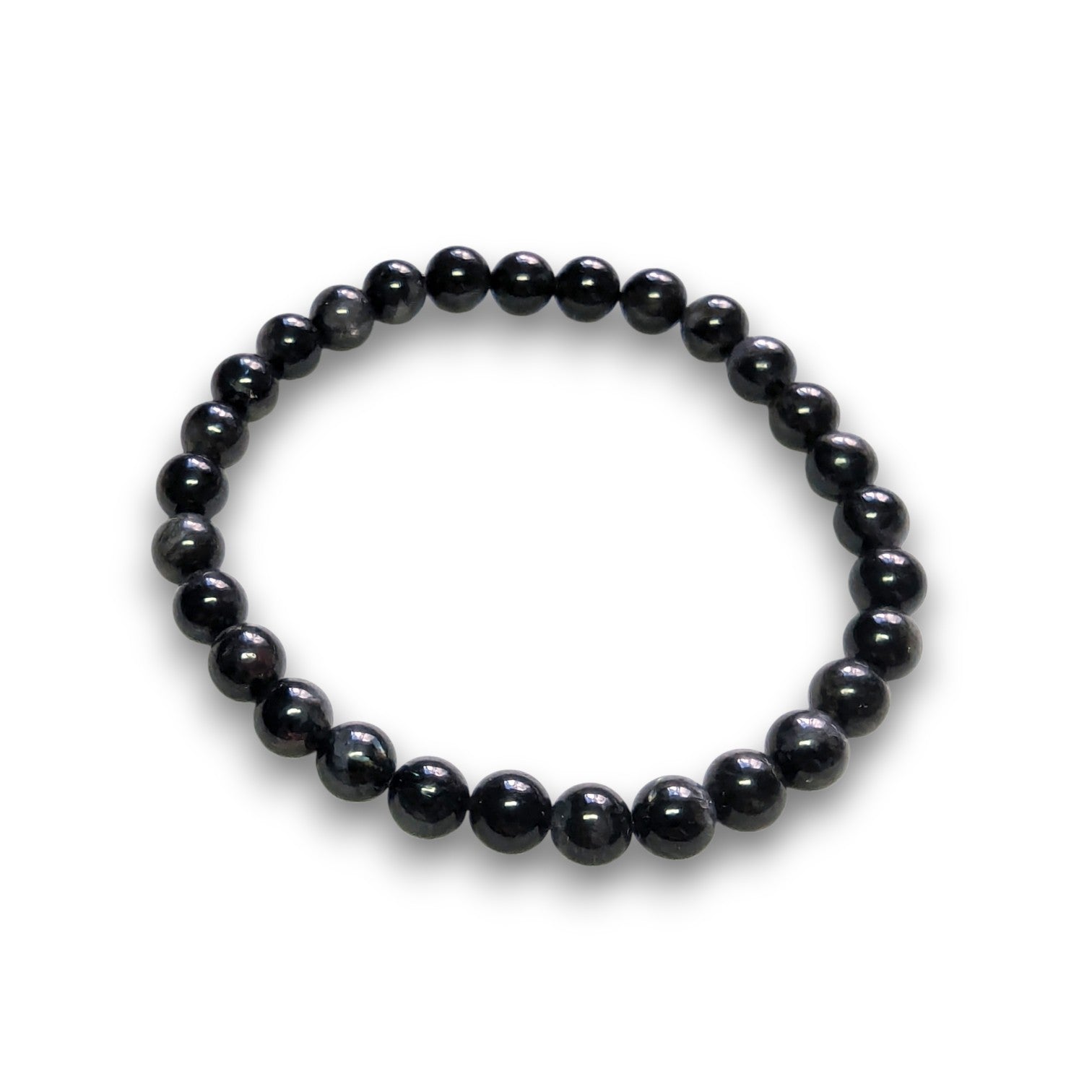Black Tourmaline Grade 3 6mm bead bracelet, Medium 18.5cm