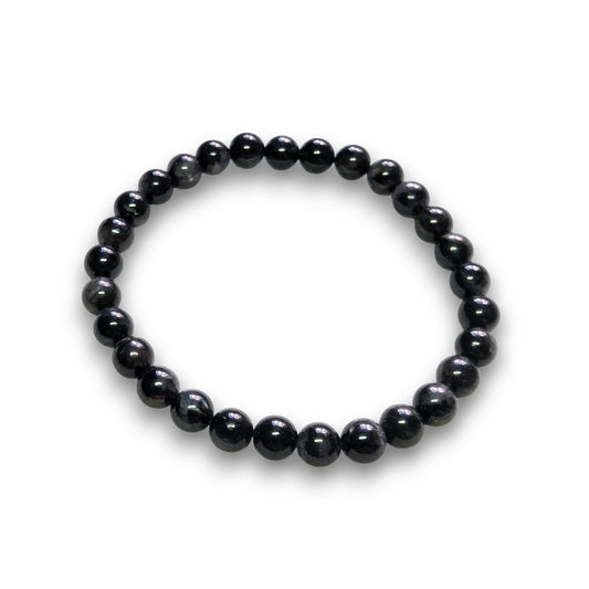 Black Tourmaline Grade 3 6mm bead bracelet, Medium 18.5cm