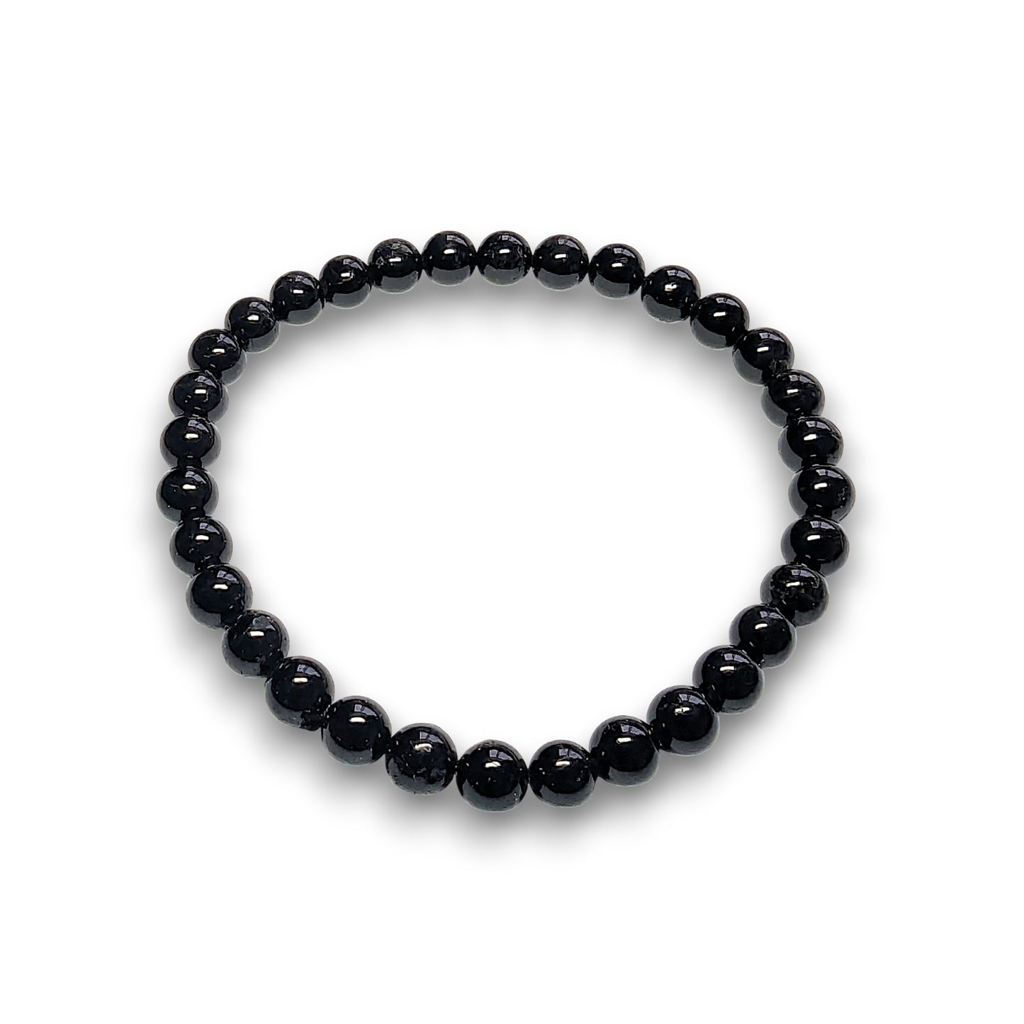 Black Tourmaline 6mm bead bracelet, Large 20.5cm