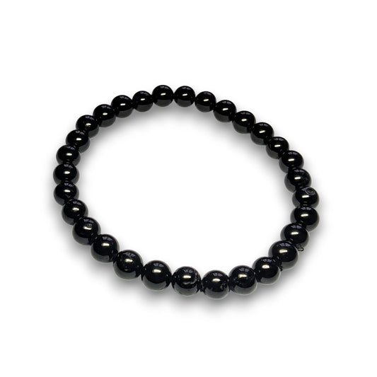Black Obsidian 6mm bead bracelet, Medium 18.5cm