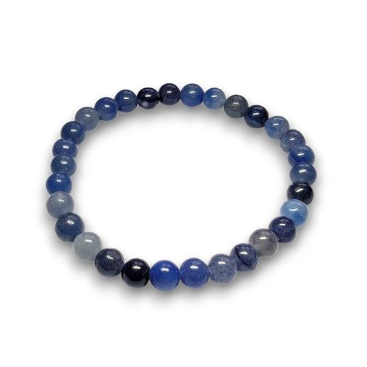 Blue Aventurine 6mm bead bracelet, Medium 18.5cm