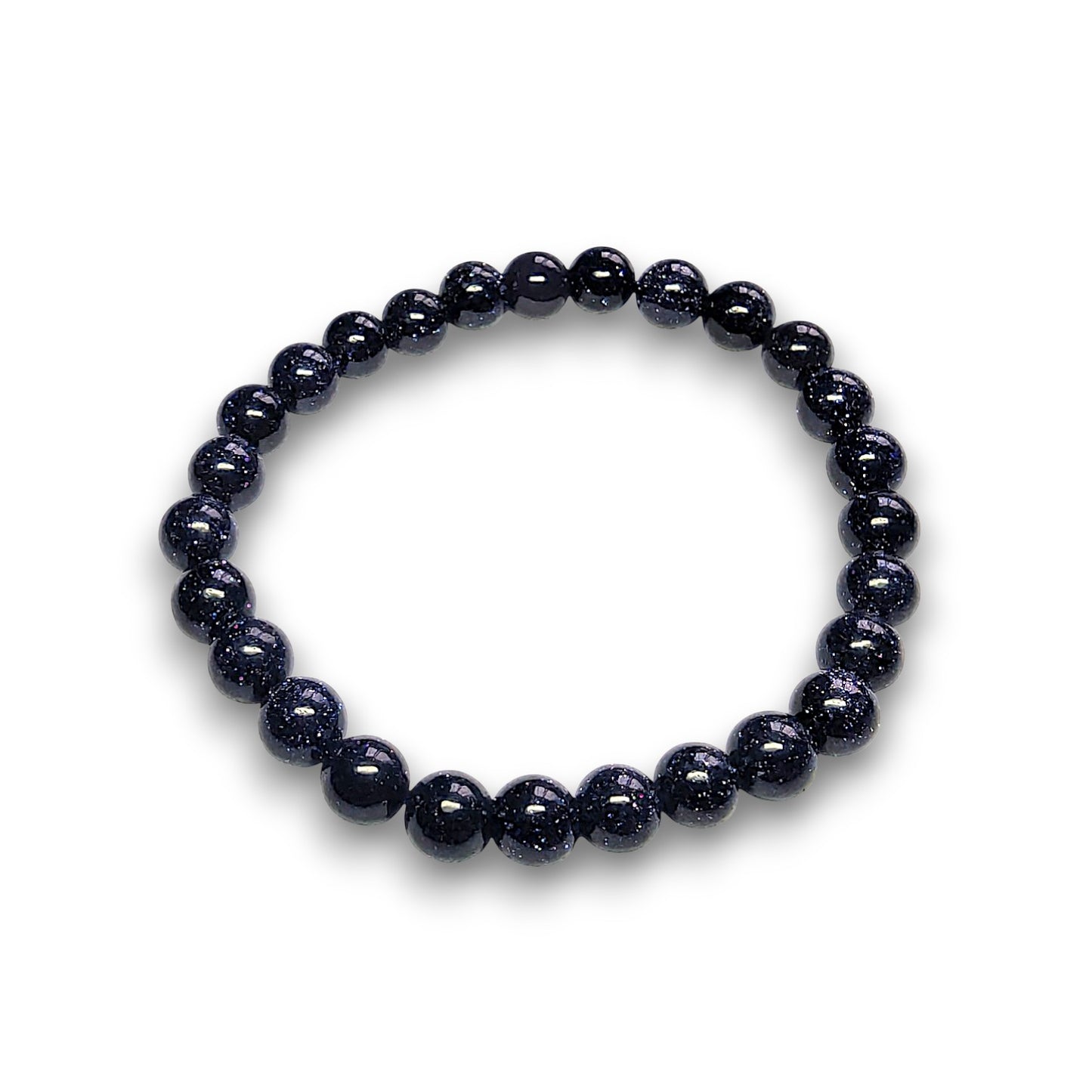Blue Goldstone 6mm bead bracelet, Small 15cm
