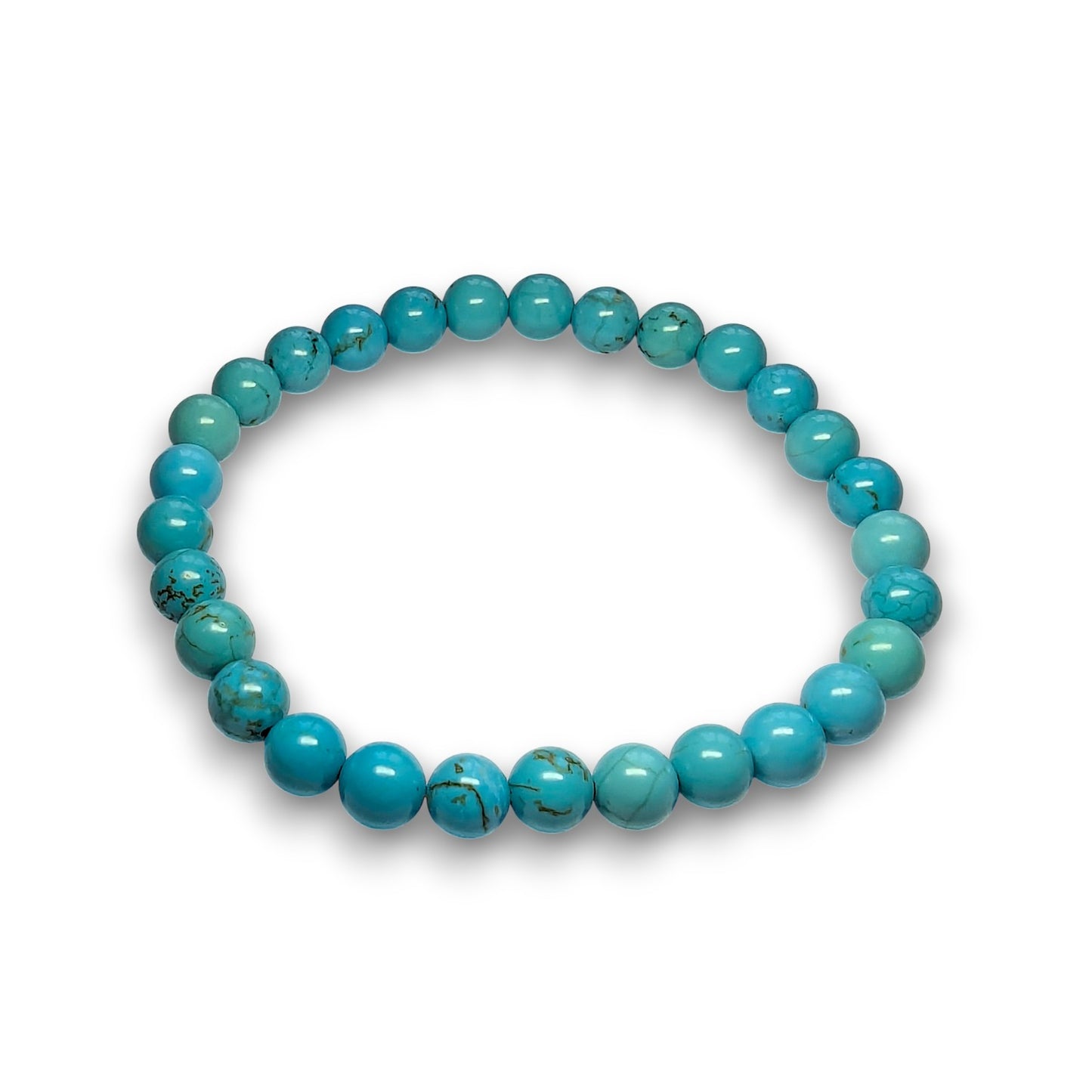 Blue Howlite (Dyed) 6mm bead bracelet, Medium 18.5cm