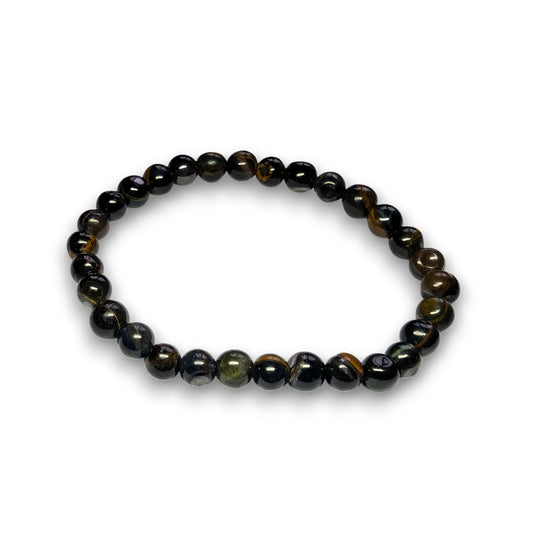 Blue Tiger Eye grade 3, 6mm bead bracelet, Medium 18.5cm