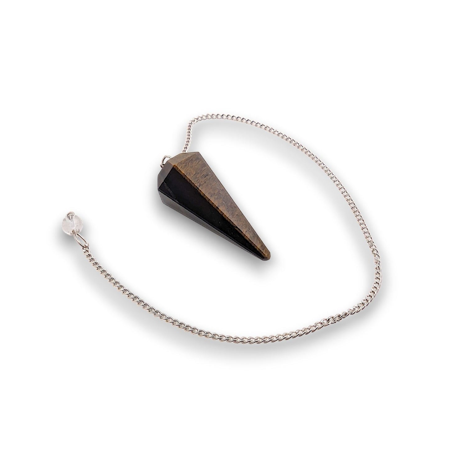 Blue Tiger Eye Pendulum. Gemstone pendulum supplied with a drawstring pendulum pouch.