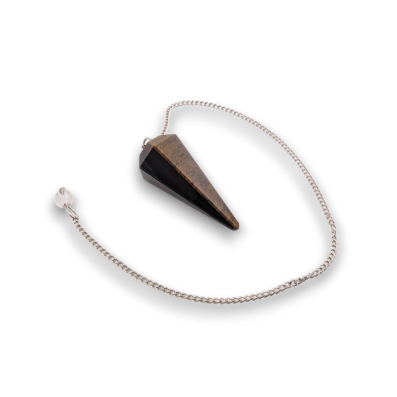 Blue Tiger Eye Pendulum. Gemstone pendulum supplied with a drawstring pendulum pouch.