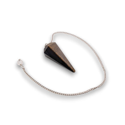 Blue Tiger Eye Pendulum. Gemstone pendulum supplied with a drawstring pendulum pouch.