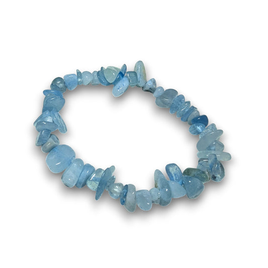 Aquamarine chip bracelet