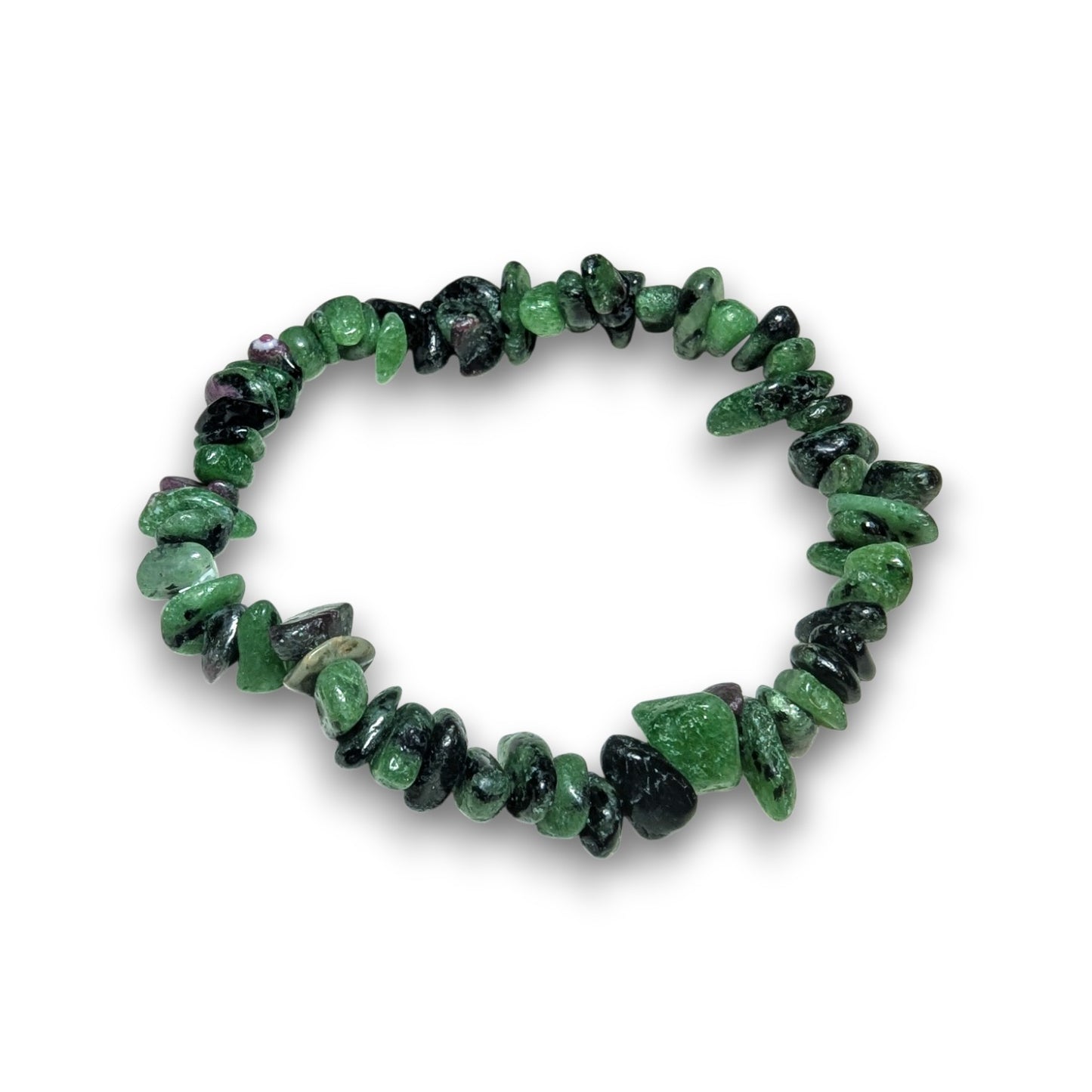 Epidote Ruby chip bracelet